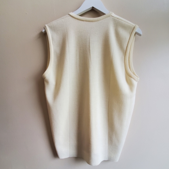 Vintage wool cream oversized Vest size L - Picture 2 of 7